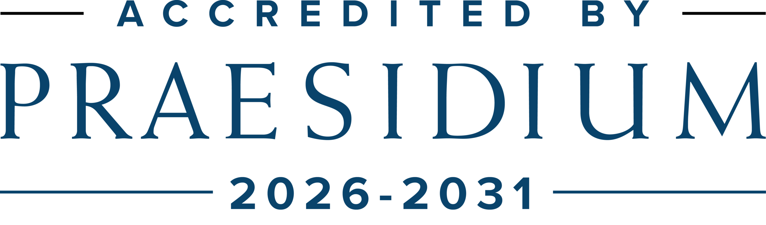 Logotipo de acreditación Praesidium de 2026 a 2031 (1)